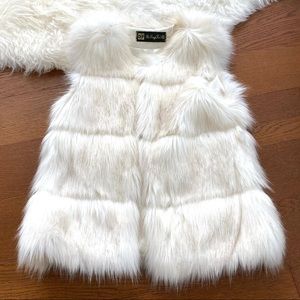 NWOT rabbit fur vest real fur S